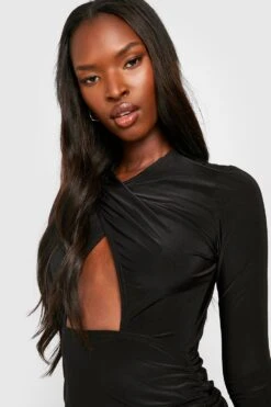 Robe Courte Moulante à Découpes -BOOHO Kleidung Magasin gzz25893 black xl 3