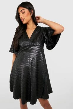 Maternité - Robe De Grossesse Pailletée -BOOHO Kleidung Magasin gzz26024 black xl 2