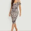 Robe Mi-longue à épaules Dénudées Et Imprimé Léopard -BOOHO Kleidung Magasin gzz26066 brown xl