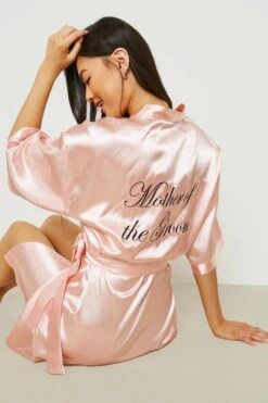 Robe De Chambre Satinée à Slogan
