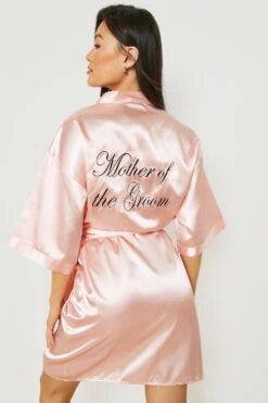 Robe De Chambre Satinée à Slogan -BOOHO Kleidung Magasin gzz26273 rose20gold xl 2