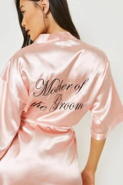 Robe De Chambre Satinée à Slogan -BOOHO Kleidung Magasin gzz26273 rose20gold xl 3