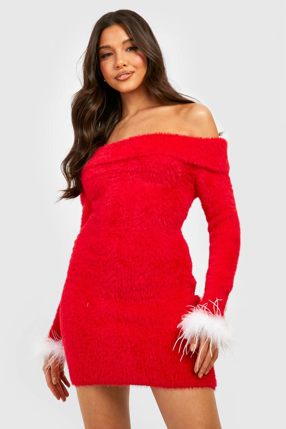 Robe Pull De Noël à Plumes 5 Robe Pull De Noël à Plumes – Image 3