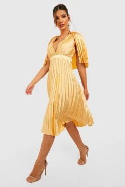 BOOHOO Robe Midi Plissée Pour Demoiselles D'honneur -BOOHO Kleidung Magasin gzz26627 lemon xl 2