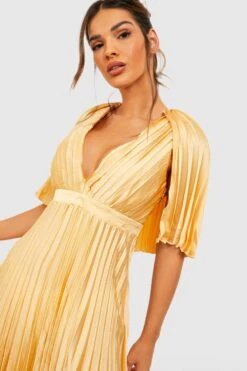 BOOHOO Robe Midi Plissée Pour Demoiselles D'honneur -BOOHO Kleidung Magasin gzz26627 lemon xl 3