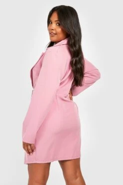 Grande Taille - Robe Blazer à Bouton Contrastant 9 Grande Taille - Robe Blazer à Bouton Contrastant -BOOHO Kleidung Magasin gzz27310 mauve xl 1