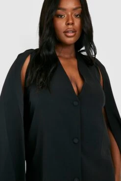 Grande Taille - Robe Blazer Cape -BOOHO Kleidung Magasin gzz27330 black xl 3