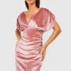 Robe Mi-longue Décolletée En Velours -BOOHO Kleidung Magasin gzz27553 bright20pink xl