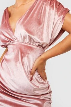 Robe Mi-longue Décolletée En Velours -BOOHO Kleidung Magasin gzz27553 bright20pink xl 3