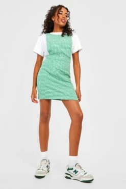 Robe Salopette à Imprimé Pied-de-poule -BOOHO Kleidung Magasin gzz27585 khaki xl 3