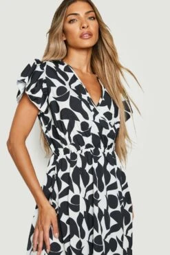 Robe Longue Froncée à Manches Volantées -BOOHO Kleidung Magasin gzz27903 black xl 2