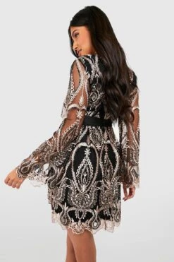 Maternité - Robe De Grossesse Portefeuille Pailletée -BOOHO Kleidung Magasin gzz28368 black xl 1