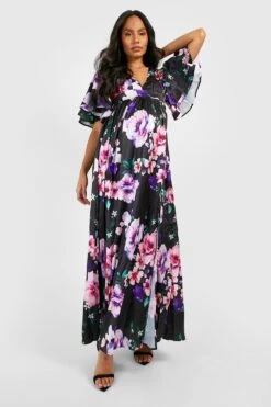 Maternité - Robe De Grossesse Longue à Imprimé Fleuri