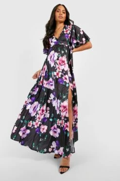 Maternité - Robe De Grossesse Longue à Imprimé Fleuri -BOOHO Kleidung Magasin gzz28369 black xl 2
