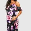 Maternité - Robe De Grossesse Plissée à Imprimé Floral 2 Maternité - Robe De Grossesse Plissée à Imprimé Floral -BOOHO Kleidung Magasin gzz28370 black xl