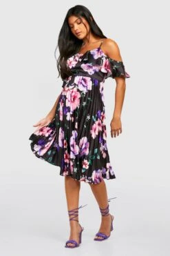 Maternité - Robe De Grossesse Plissée à Imprimé Floral -BOOHO Kleidung Magasin gzz28370 black xl 2