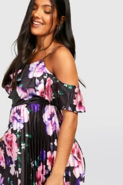Maternité - Robe De Grossesse Plissée à Imprimé Floral -BOOHO Kleidung Magasin gzz28370 black xl 3