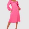 Tall - Robe Mi-longue à Col En Cœur Et Manches Bouffantes -BOOHO Kleidung Magasin gzz28908 hot20pink xl