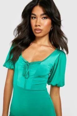 Robe Courte Recyclée à Volants 9 Robe Courte Recyclée à Volants -BOOHO Kleidung Magasin gzz29091 green xl 3