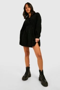 BOOHOO Robe Patineuse En Velours Côtelé -BOOHO Kleidung Magasin gzz29143 black xl 2