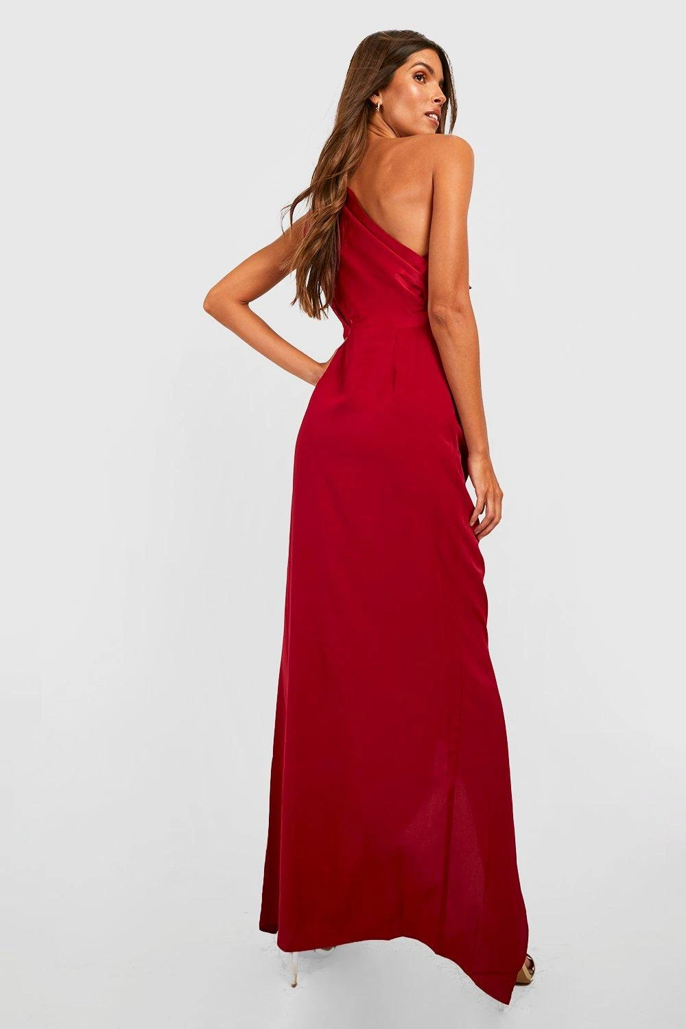 Robe Longue Satinée Drapée 4 Robe Longue Satinée Drapée – Image 2