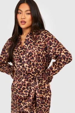 Robe De Chambre Satinée Premium à Imprimé Léopard 9 Robe De Chambre Satinée Premium à Imprimé Léopard -BOOHO Kleidung Magasin gzz29675 leopard xl 3