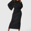 Robe Longue Plissée à Manches Chauve-souris -BOOHO Kleidung Magasin gzz30207 black xl