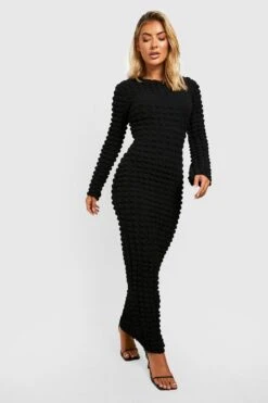 Robe Longue Texturée -BOOHO Kleidung Magasin gzz30356 black xl 2
