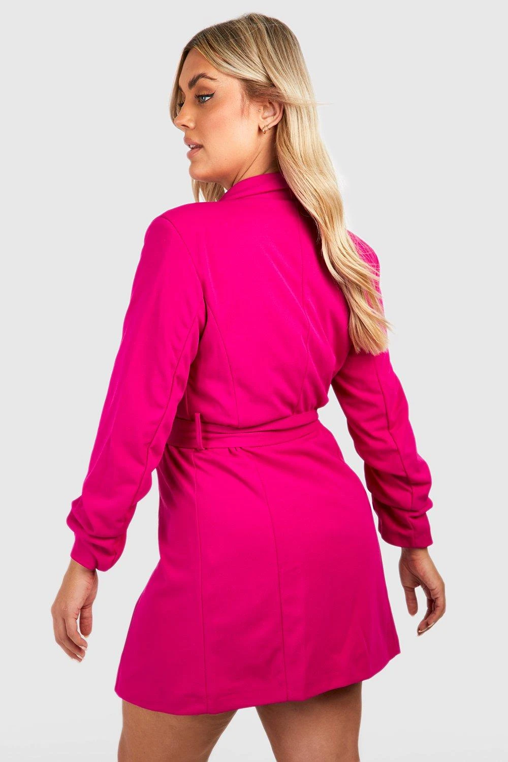 Grande Taille - Robe Blazer à Boutons Dorés 4 Grande Taille - Robe Blazer à Boutons Dorés – Image 2