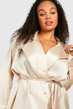 Grande Taille - Robe Blazer à Ceinture -BOOHO Kleidung Magasin gzz30497 stone xl 2