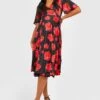 Maternité - Robe De Grossesse Mi-longue Fleurie -BOOHO Kleidung Magasin gzz30676 black xl