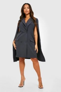 Grande Taille - Robe Blazer Cape -BOOHO Kleidung Magasin gzz31210 grey xl 2
