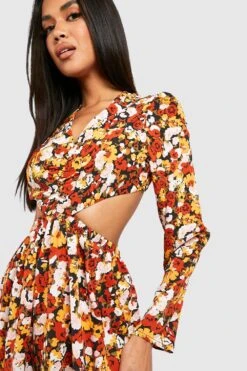 Robe Fleurie à Découpes -BOOHO Kleidung Magasin gzz31341 black xl 2