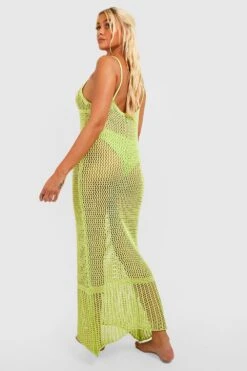 Robe De Plage Longue En Crochet -BOOHO Kleidung Magasin gzz31750 lime xl 1