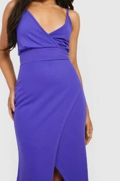 BOOHOO Petite - Robe Portefeuille Fendue En Néoprène 9 BOOHOO Petite - Robe Portefeuille Fendue En Néoprène -BOOHO Kleidung Magasin gzz31958 purple xl 3