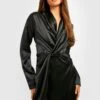 BOOHOO Robe Satinée Torsadée -BOOHO Kleidung Magasin gzz32281 black xl