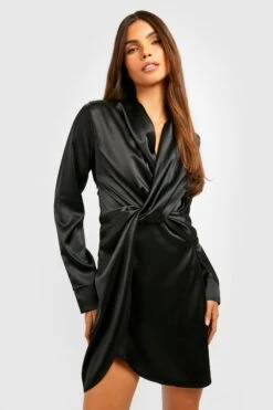 BOOHOO Robe Satinée Torsadée