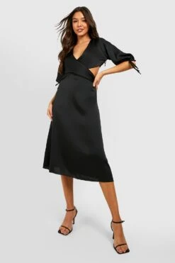 Robe Patineuse Satinée à Découpes -BOOHO Kleidung Magasin gzz32758 black xl 2