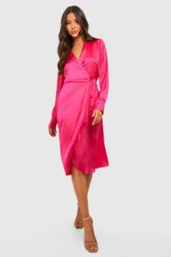 Robe Portefeuille Mi-longue -BOOHO Kleidung Magasin gzz32897 hot20pink xl 2