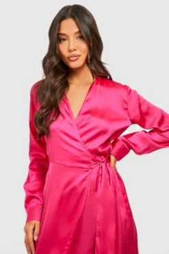 Robe Portefeuille Mi-longue -BOOHO Kleidung Magasin gzz32897 hot20pink xl 3