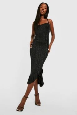 Robe Mi-longue En Jacquard 8 Robe Mi-longue En Jacquard -BOOHO Kleidung Magasin gzz33026 black xl 2