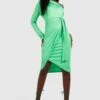 Robe Asymétrique Soyeuse En Jacquard -BOOHO Kleidung Magasin gzz33029 green xl