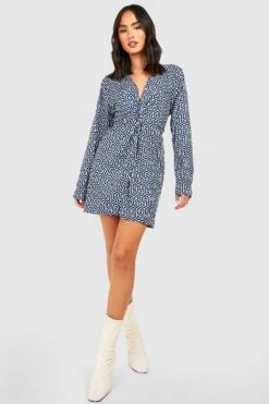 Robe Courte à Imprimé Géométrique