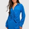 Robe Chemise Froncée -BOOHO Kleidung Magasin gzz33319 cobalt xl