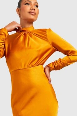 Robe Mi-longue Satinée Dos Nu -BOOHO Kleidung Magasin gzz33500 marigold xl 3