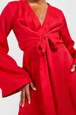 Tall - Robe Patineuse Satinée à Imprimé Léopard -BOOHO Kleidung Magasin gzz33639 red xl 3
