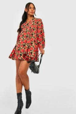 Maternité - Robe De Grossesse Patineuse Imprimée