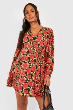 Maternité - Robe De Grossesse Patineuse Imprimée -BOOHO Kleidung Magasin gzz33667 black xl 3