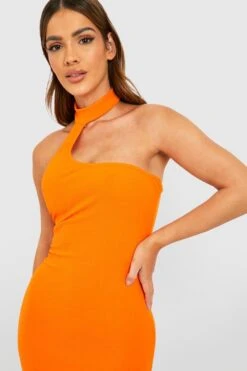Robe Mi-longue à Col Montant Et Découpe -BOOHO Kleidung Magasin gzz34141 orange xl 3