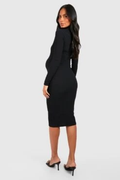 Maternité - Robe De Grossesse Texturée à Col Cheminée 7 Maternité - Robe De Grossesse Texturée à Col Cheminée -BOOHO Kleidung Magasin gzz34228 black xl 1